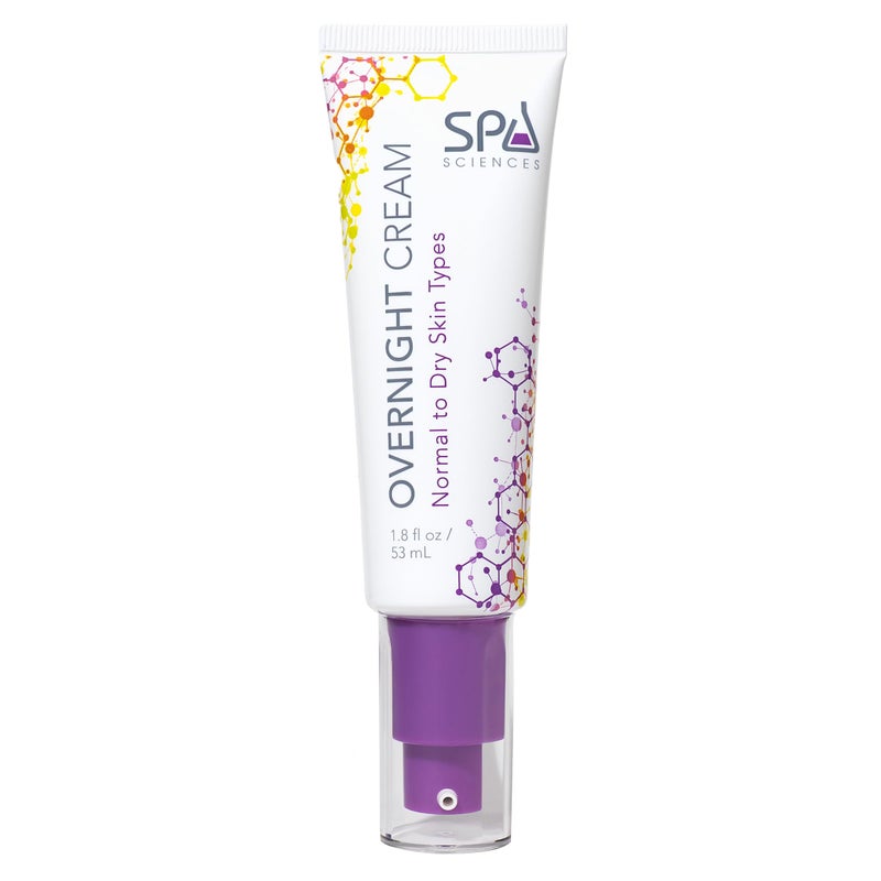 Spa Sciences - Overnight Cream For Normal to Dry Skin Types - Made in the USA- Rejuvenating Formula - With Ceramides, Hyaluronic Acid, Bakuchiol and Squalane - Restore, Hydrate, Nourish - Vegan -1.8oz - Image 1