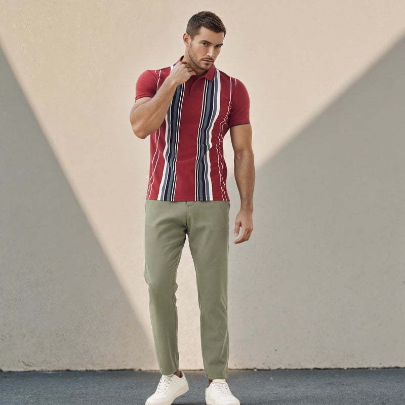 سبلاش فيڤ تيشيرت بولو بيقيه مخطط - Image 2