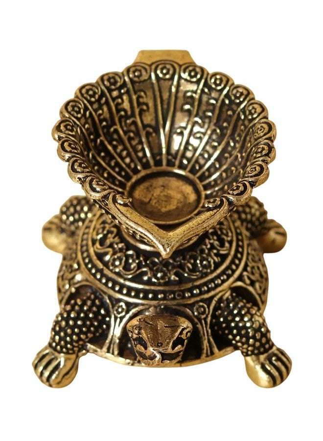 BEXCO Decorative Brass Tortoise Oil Lamp Diya, Traditional Kurma Design, 1.4x1.2x2 inches, Religious Home Decor - Image 2