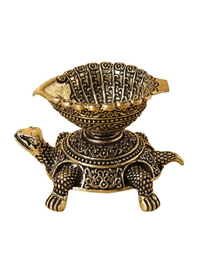 BEXCO Decorative Brass Tortoise Oil Lamp Diya, Traditional Kurma Design, 1.4x1.2x2 inches, Religious Home Decor - Image 1