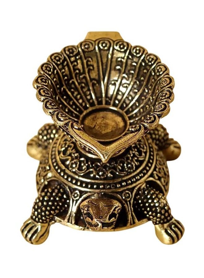 BEXCO Decorative Brass Tortoise Oil Lamp Diya, Traditional Kurma Design, 1.4x1.2x2 inches, Religious Home Decor - Image 3