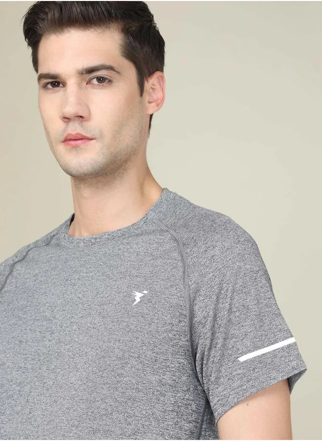 Technosport Melange Slim Fit Crew Neck T-Shirt