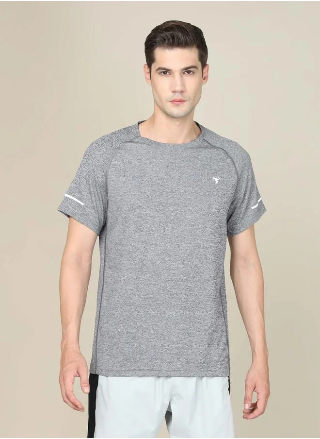 Technosport Melange Slim Fit Crew Neck T-Shirt