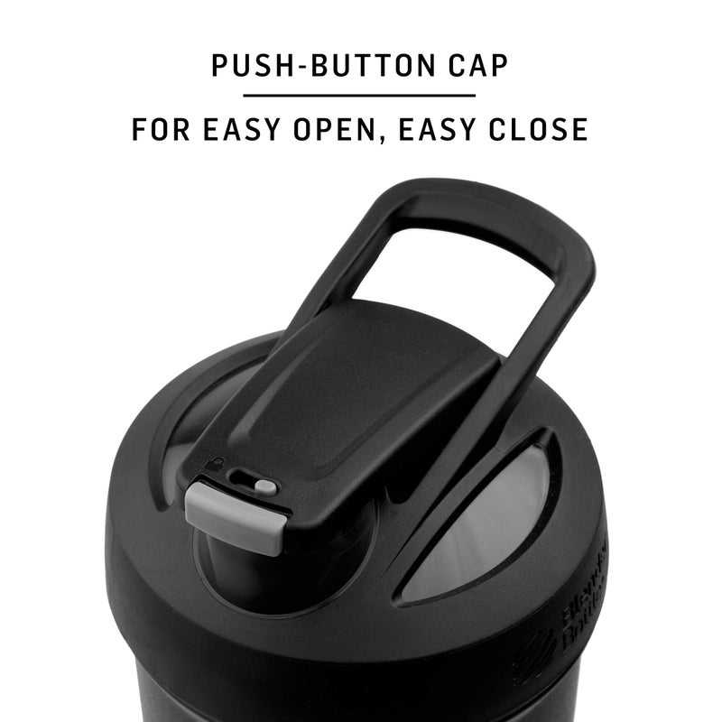 BlenderBottle Justice League Sport Insulated Stainless Steel Shaker Bottle with Wire Whisk, 24-Ounce, Batman â€“ Protein Shakes & Hydration for Athletes & Fitness Enthusiasts, Easy Mixing, Keeps Drinks Cold, Lockable Lid - Image 2