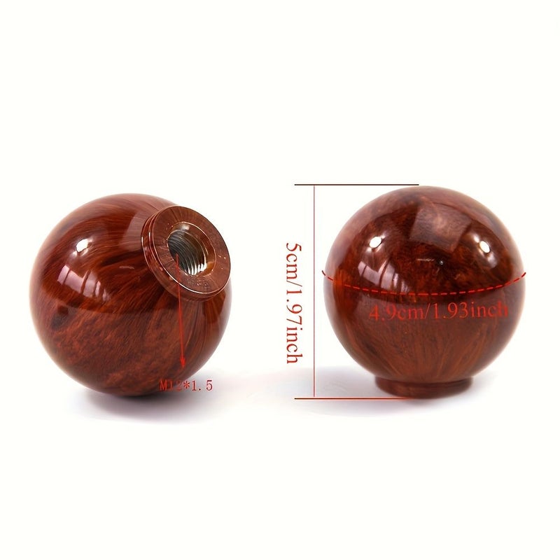 Mahogany Wood Colored Car Gear Shift Head For Manual Transmission Universal Retro Gear Lever - Image 2