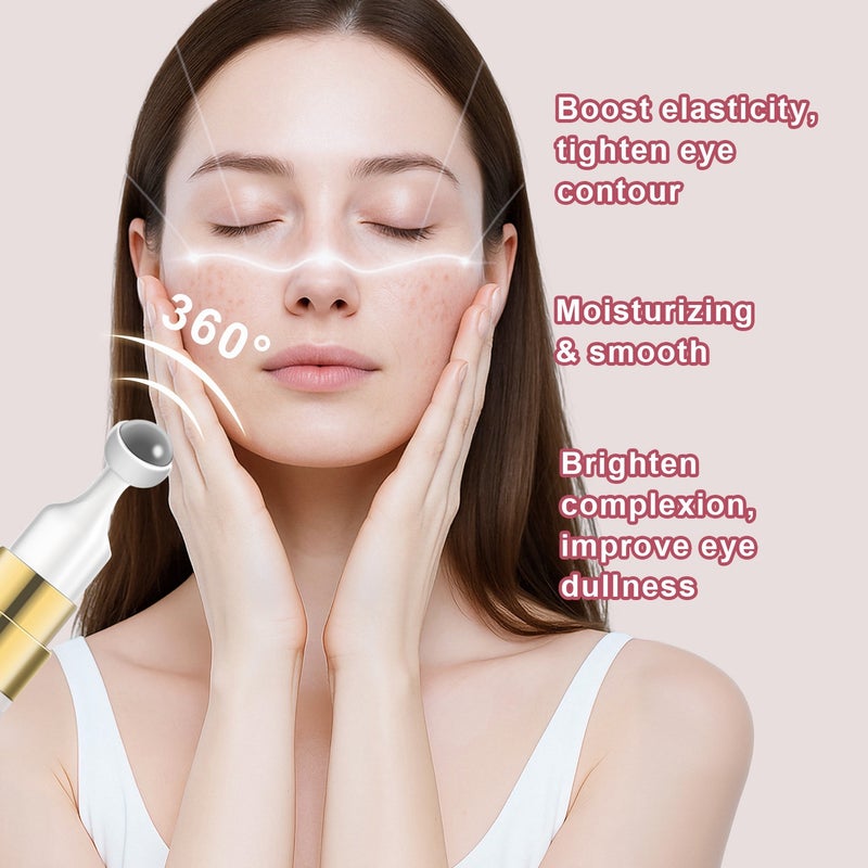 Danliss Hyaluronic Acid Roll-On Moisturizing Eye Cream 15ml - Metal Massager Applicator for Hydrating, Firming, and Smoothing the Eye Area - Image 3