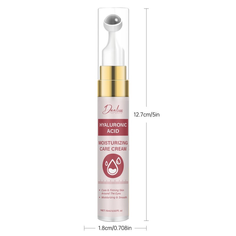 Danliss Hyaluronic Acid Roll-On Moisturizing Eye Cream 15ml - Metal Massager Applicator for Hydrating, Firming, and Smoothing the Eye Area - Image 5