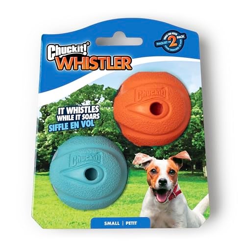 Chuckit The Whistler Ball Dog Toy Small 2 Inch Diameter for Dogs 020 lbs Pack of 2 - Image 1