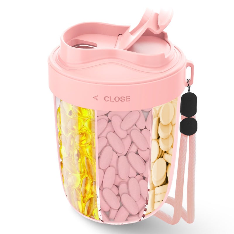 Seven compartment portable pill storage box  pink - Image 1