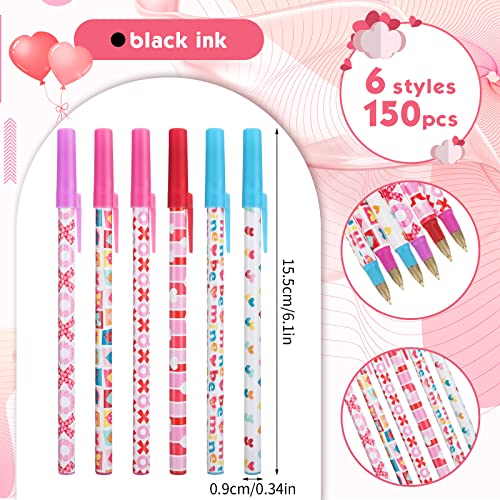 Yexiya 150 Pcs Valentine's Day Ballpoint Pen Bulk Heart Ballpoint Pen Wedding Pens Black Ink Pens for School Office Supplies Valentine's Day Wedding Exchange Gift Party Supplies, 0.7 mm - Image 2