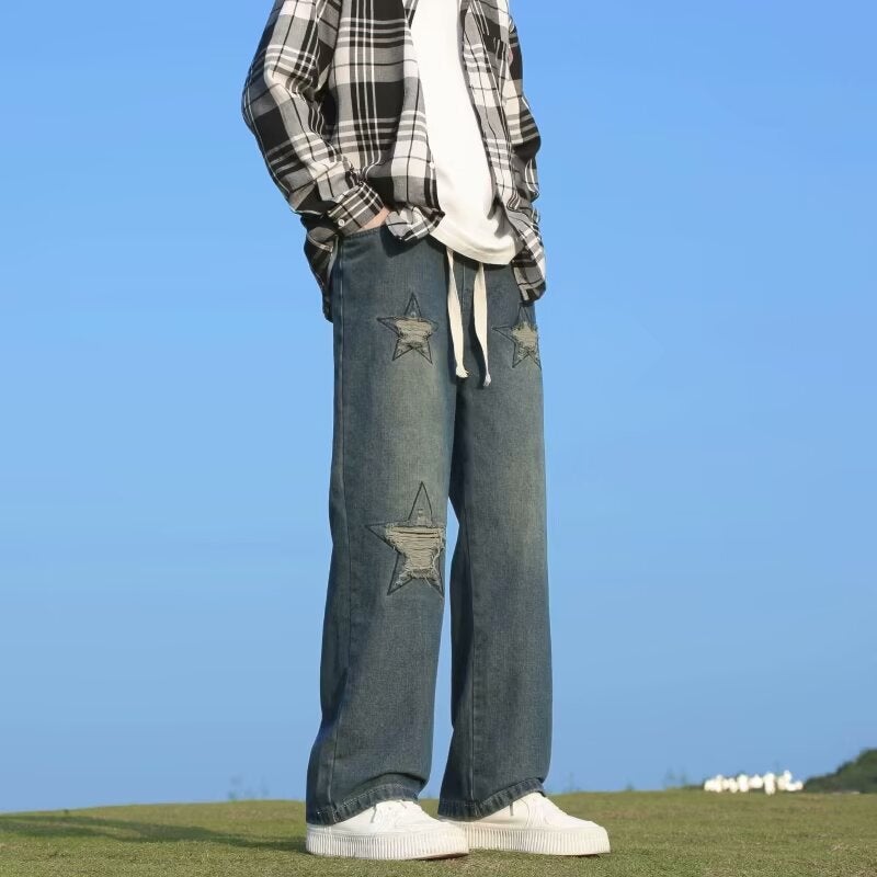Unisex Classic Denim Jeans Loose Fit Daily Outdoor Wear - Image 4