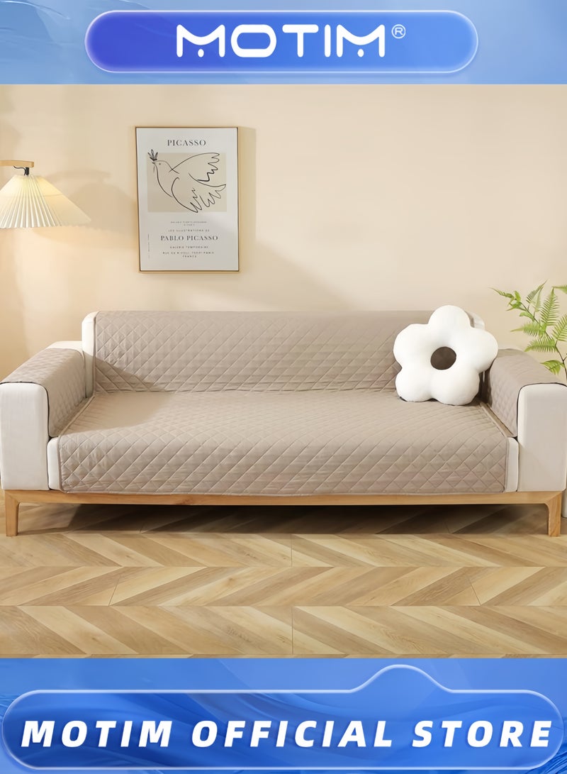 موتيم غطاء أريكة قابل للعكس وقابل للغسل وغطاء أريكة للحيوانات الأليفة وواقي لأغطية الأثاث المقاومة للماء مع أشرطة مرنة مانعة للانزلاق وواقي أثاث للحيوانات الأليفة والأطفال (190 × 195 سم) - Image 2