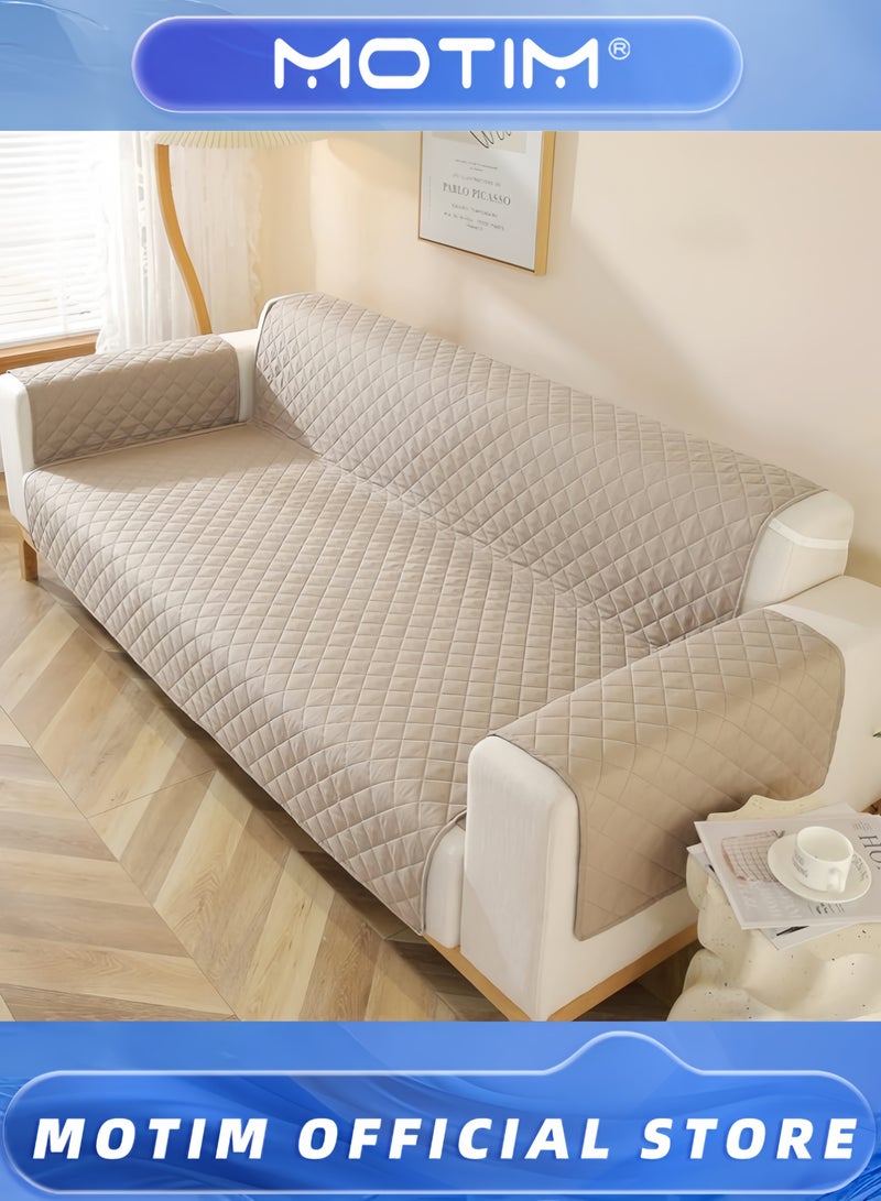 موتيم غطاء أريكة قابل للعكس وقابل للغسل وغطاء أريكة للحيوانات الأليفة وواقي لأغطية الأثاث المقاومة للماء مع أشرطة مرنة مانعة للانزلاق وواقي أثاث للحيوانات الأليفة والأطفال (190 × 195 سم) - Image 4