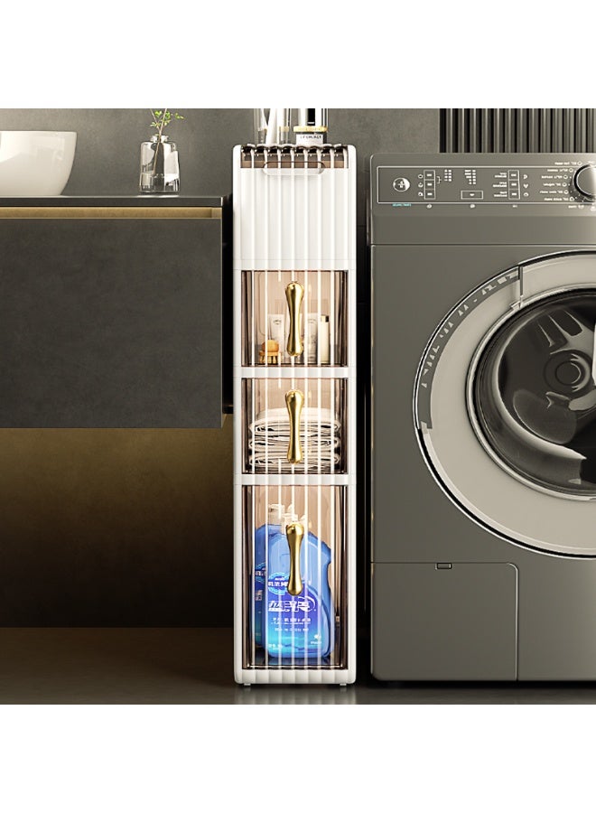 ايست من نون Slim Bathroom Storage Cabinet with Drawers & Tissue Box,Plastic Narrow Rolling Bathroom Tower Cart Waterproof & No Installation for Small Spaces Kitchen Laundry Living Room - Image 2