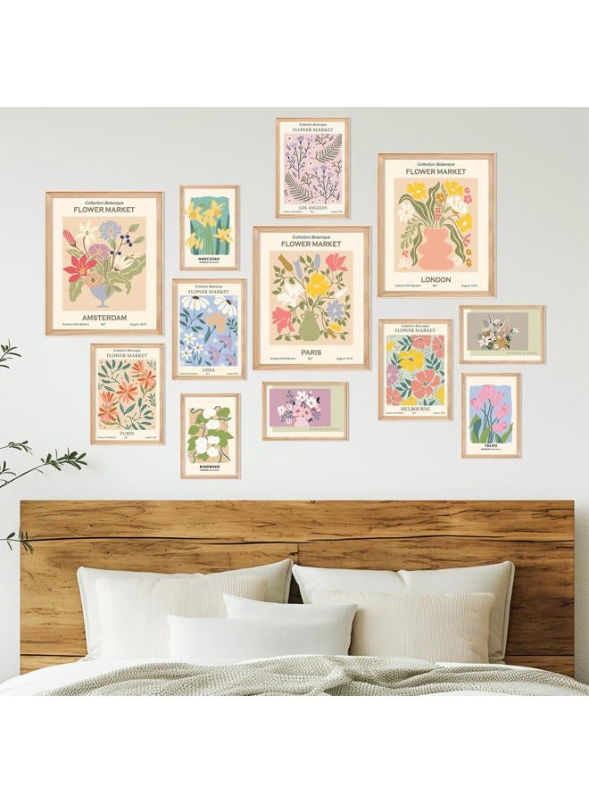 Dazoratix Flower Market Wall Prints - 12 PCs Matisse Room Decor Aesthetic Vintage Floral Collage Kit Nature Posters Art for Teen Dorm Office Girls gallery Bedroom Pastel Botanical Decorations Unframed - Image 3