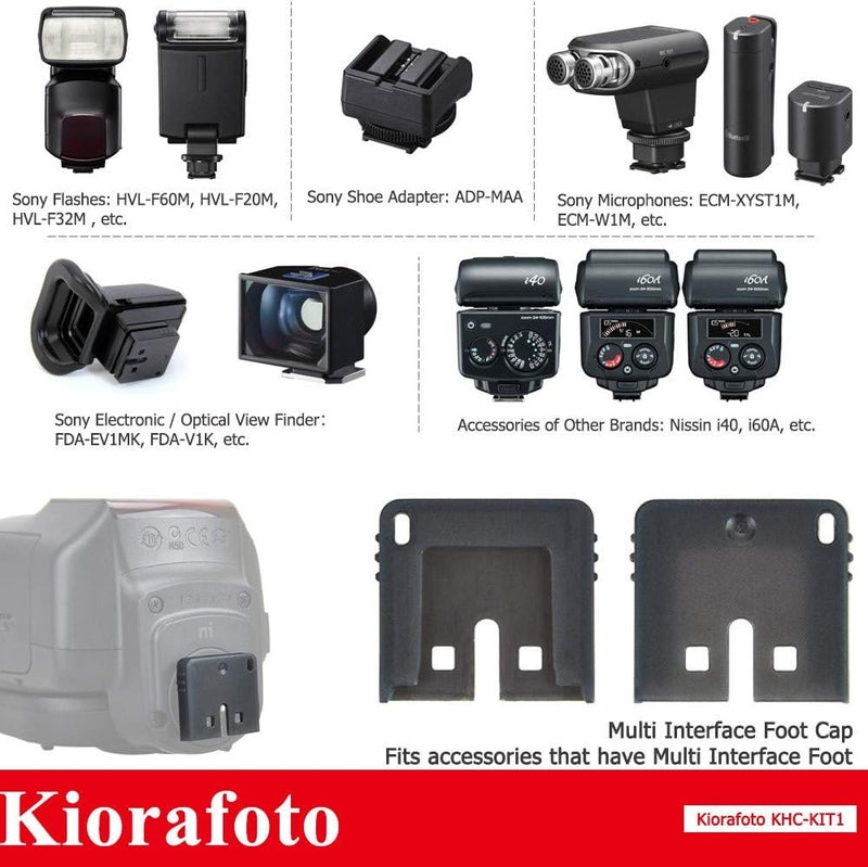 Kiorafoto غطاء واقي متعدد الواجهات MI لحذاء الكاميرا لسوني A7IV III ZV-E10 ZV1 A7C A7SIII A7RIV A6600 A6500 A6400 A6300 A6100 A6000 فلاش HVL-F32M HVL-F45RM ميكروفون ECM-XYST1M ECM-GZ1M ECM-B1M - Image 4