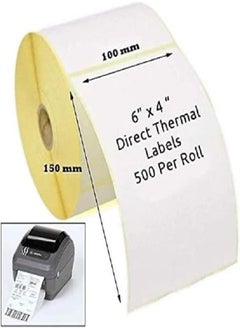 Generic Thermal Paper Stickers for Barcode Printer 10x15cm Address and Barcode Printable Label Sticker- 500 Label Pack Of 10  - Image 2