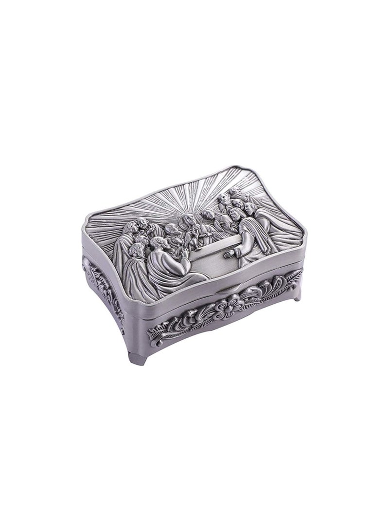 GGOOT Rosary Necklace Jewelry Storage Box Catholic Christian Rosary Tiny Trinket Case for Earrings Necklace Treasure Organizer - Image 1