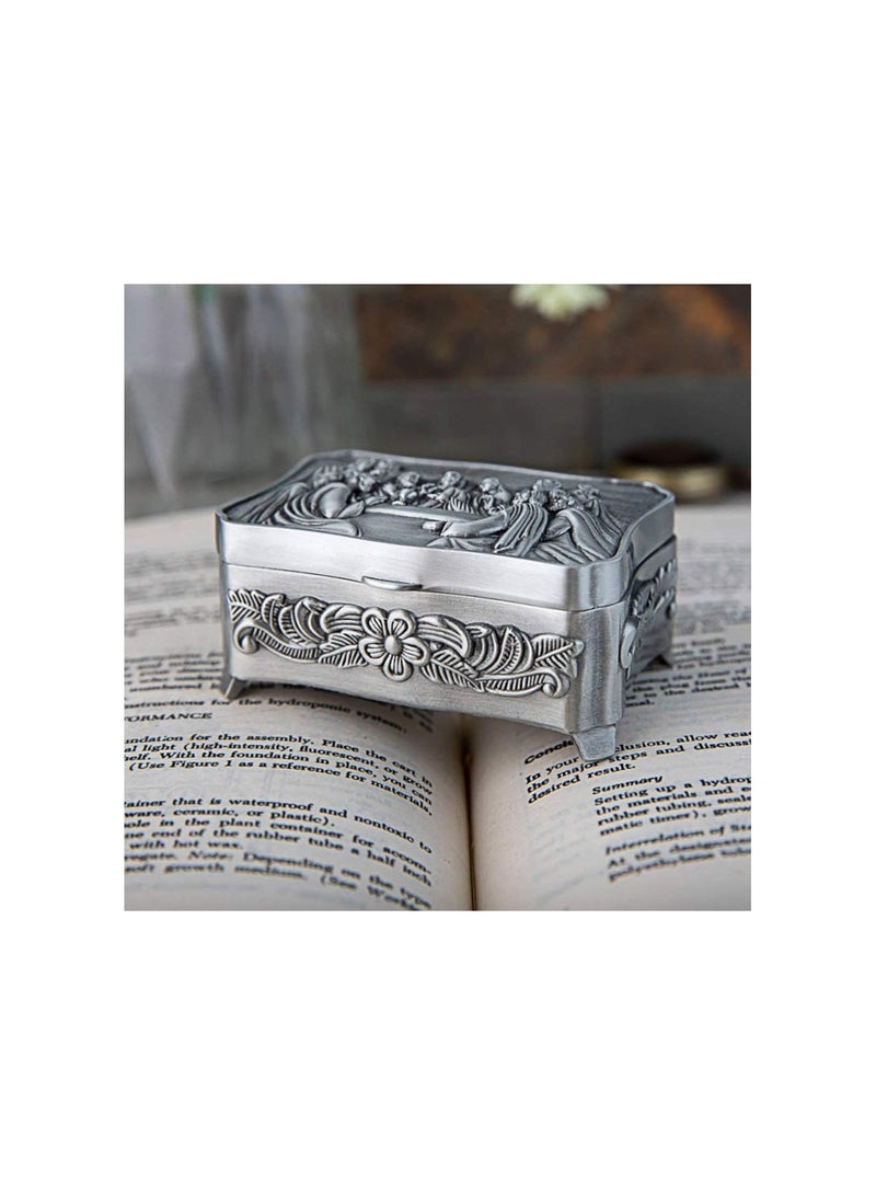 GGOOT Rosary Necklace Jewelry Storage Box Catholic Christian Rosary Tiny Trinket Case for Earrings Necklace Treasure Organizer - Image 3