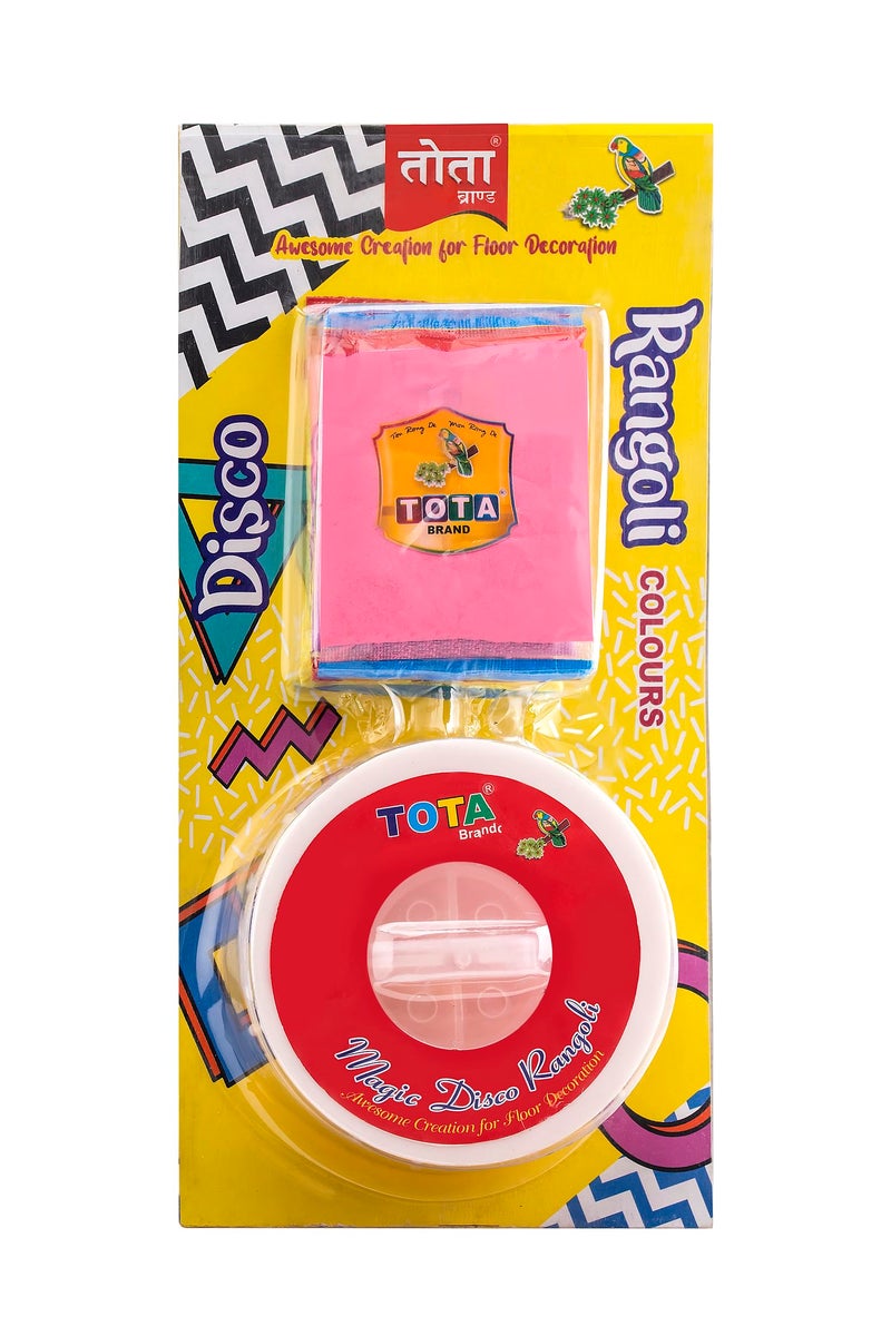 TOTA Magic Rangoli Maker for Navratri Pongal Diwali Pooja Mandir Design Rangoli Powder Colours with 4 Assorted Rangoli Colour Powder, 1 Rangoli Stencil and 1 Magic Rangoli Maker - Image 5
