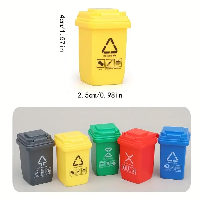 SHIDXIB 10Pcs Creative Trash Can Miniature Mini Trash Bin Sorting Bucket Scene Ornament - Image 2