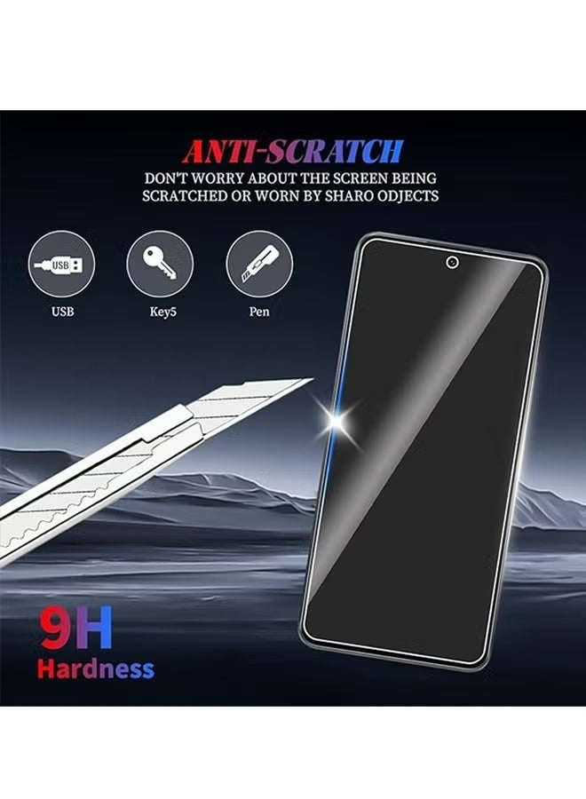 2Pack Vivo V50 Lite 5G Privacy Screen Protector, 30° Anti Spy, Full Coverage, Easy Installation Anti-Spy & Privacy Protection Anti-Fingerprint & Bubble Free, Case Friendly 9H Tempered Glass, Black Clear - Image 3