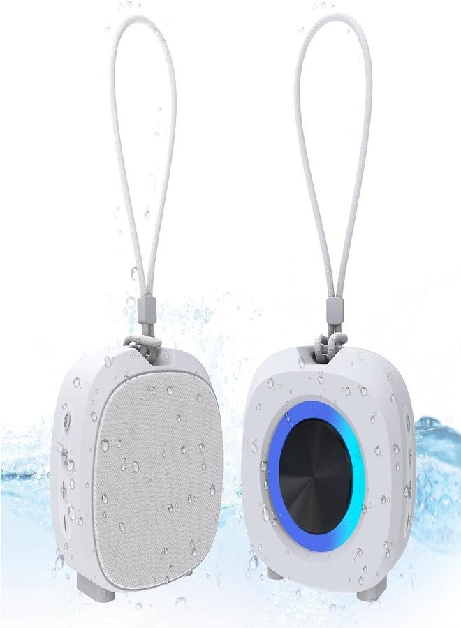 PEICHENG Speaker, Small Portable Bluetooth Wireless IPX5 Waterproof Shower Speaker,Loud Stereo Sound Deep Bass,Dual Pairing, RGB Lights,Long Playtime for Outdoor Party, Great Gift,1PC (White) - Image 1