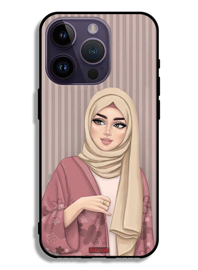 Tolwak Apple iPhone 14 Pro Protective Case Hijab Girl Art - Image 2
