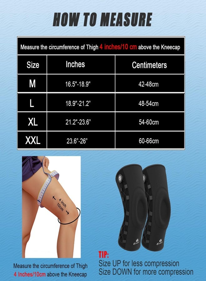 Kuangmi Knob Knee Brace, Knee Compression Sleeve with Patella Gel Pad & Side Stabilizers, Support for Sports, Workout, Pain Relief, Arthritis, Meniscus Tear(Left,X-Large,Single) - Image 4