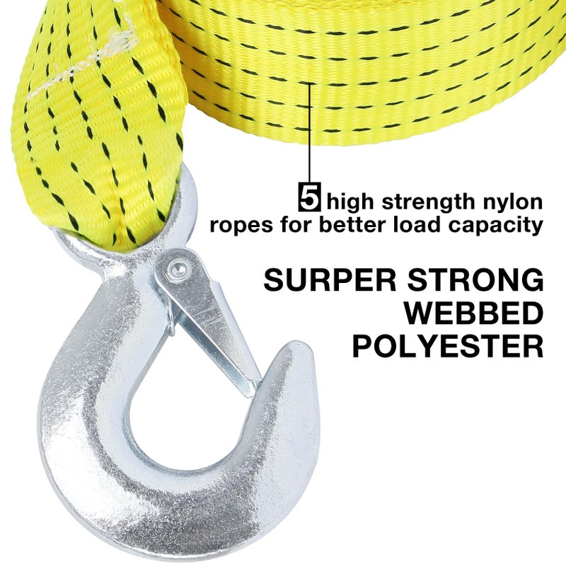 Sumpluct ATV Tow Strap with Hooks 20 ft,15000 lbs Towing Straps Heavy Duty with Hook 2 inch x 20 Foot Ropes for Trucks Vehicles Acessories,Cable for Truck Boat,Roadside Emergency Car Kit - Image 4
