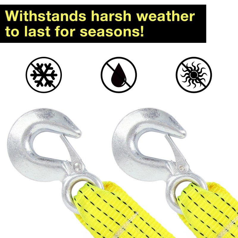 Sumpluct ATV Tow Strap with Hooks 20 ft,15000 lbs Towing Straps Heavy Duty with Hook 2 inch x 20 Foot Ropes for Trucks Vehicles Acessories,Cable for Truck Boat,Roadside Emergency Car Kit - Image 5