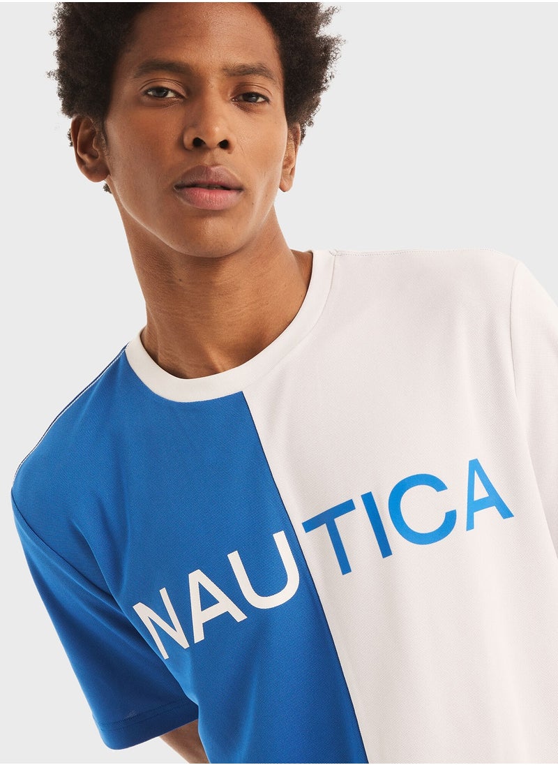 Men's Blue And White Colorblock Round Neck Tee, Elevate Your Modern Casual Wardrobe With Nautical Style! - pzsku/Z15A4D6361D792857EE35Z/45/_/1737095943/28e45106-a0b8-4277-aad9-3269b83d6d4f