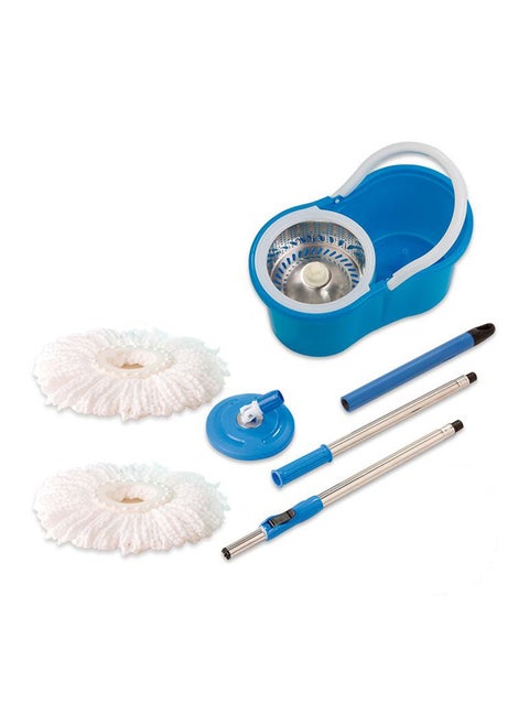 360° Rotating Stainless Steel Mop With Bucket Dual Mop Heads Use Squeeze Rotating Mop To Quickly Dispensing Rag Floor Mop And Washing Floor Mop