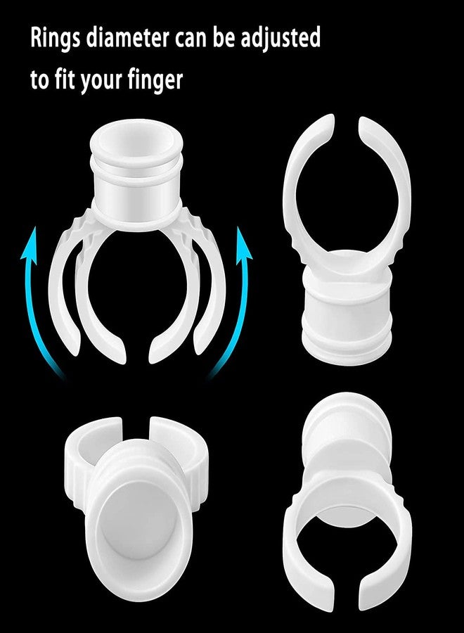 BLUSHIA Glue Rings for Eyelash Extensions, Plain Glue Rings Lash Cups Holder, Fanning Blossom Cups for Eyelash Extensions (100 PC) White - Image 3