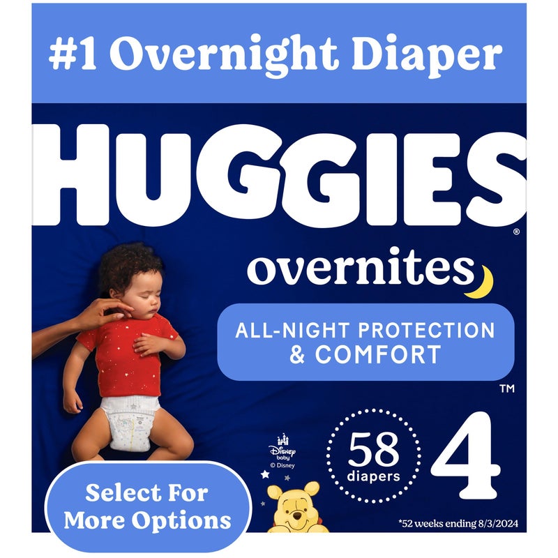 Huggies Overnites Diapers, Size 4 - Image 1