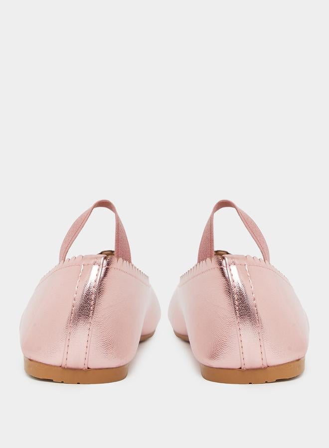 ستايلي أحذية باليرينا للمراهقات بمقدمة دائرية ولمعة - Image 4