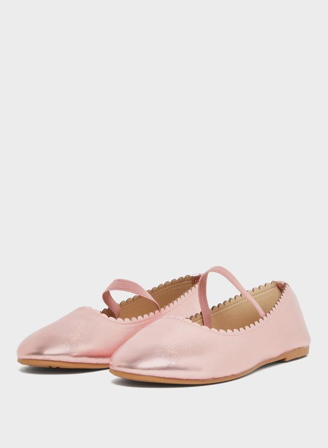 ستايلي أحذية باليرينا للمراهقات بمقدمة دائرية ولمعة - Image 2