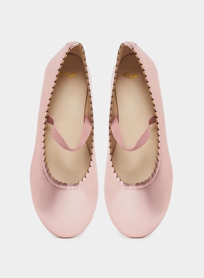 ستايلي أحذية باليرينا للمراهقات بمقدمة دائرية ولمعة - Image 5