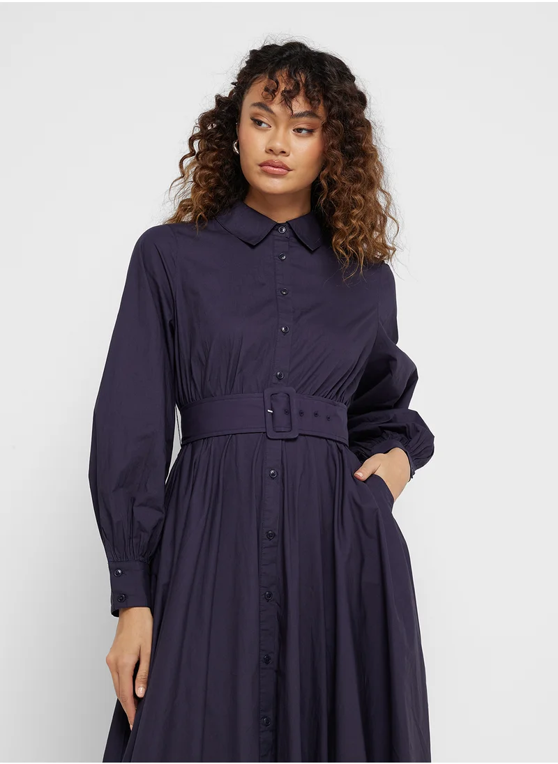 تيد بيكر Button Down Belt Detail Dress