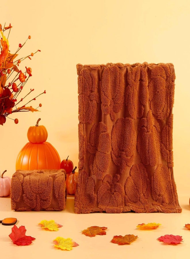 Quera 2 Pack Hand Towels Fall Pumpkin Thanksgiving Dark Color Bathroom Decorative Towels Set for Drying, Cleaning, Cooking, Holiday 13.7'' x 29.5'' - Image 2