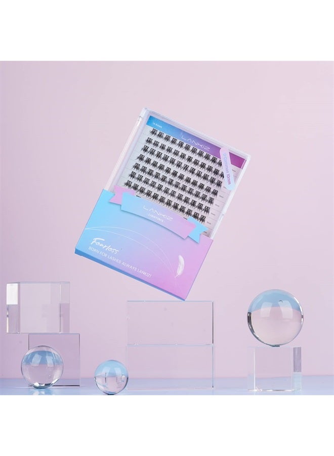 LANKIZ DIY Eyelash Extensions,Individual Lash Extensions Clusters,168 Clusters, Soft and Lightweight 12mm Only Mix Resuale Wide Band Cluster Lashes for Home use (Common D curl) - Image 2