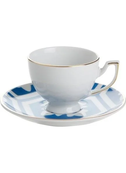 Porland Morocco Plate+Coffee Cup D2 Blue 80cc