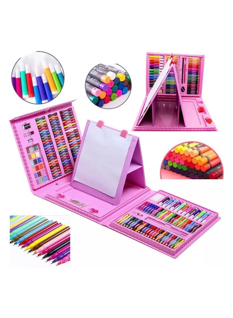 Luxury Drawing and Coloring Set of 208 Pieces for Kids Aged 6-12 by Tomi Home, Watercolor Coloring Pens for Girls and Boys (Pink).  - Image 3
