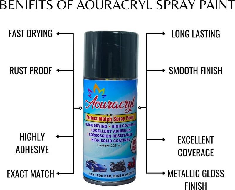 AOURACRYL PU Spray Paint Aqua Teal (RC Colour Name) Compatible for Hyundai Aura and Grand i10 NIOS automotive Vehicles Cars-225 ml (pack of 1) - Image 2