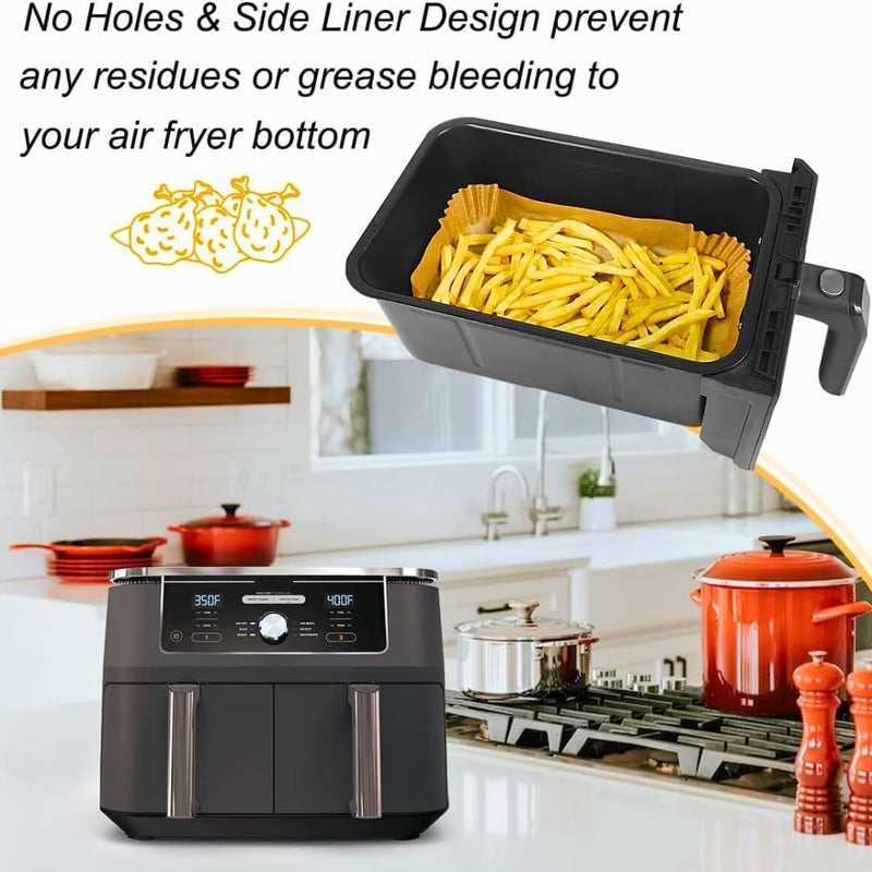 Air Fryer Liners Rectangle 22 Cm x 14 Cm Compatible for 2 door Air Fryer, Liners Disposable Parchment Paper, Hydrophobic and Oleophobic Air Fryer Accessories (100 Pieces) - Image 4