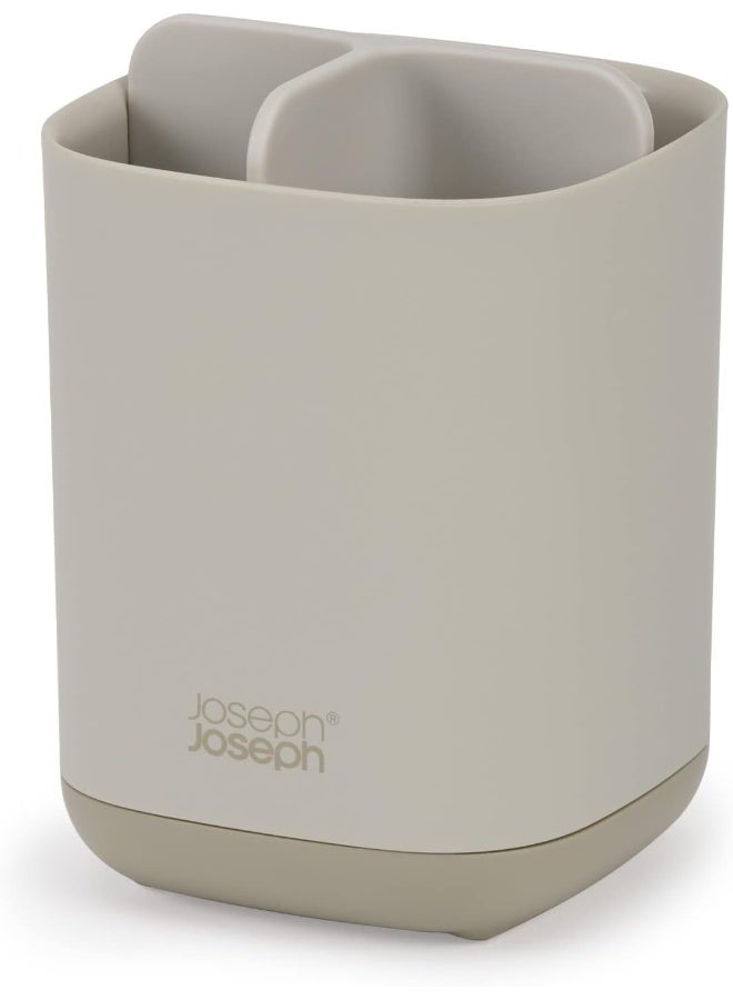 Joseph Joseph Easy-Store - Toothbrush Holder Caddy Bathroom Storage, Compact- Matt Finish, Ecru, Small - Image 2