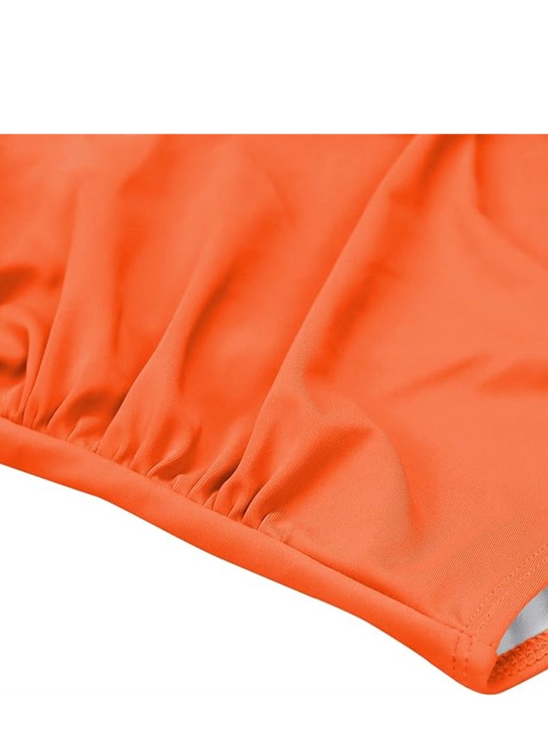 SYOSI - Women's One Piece Swimsuits, Tummy Control Cutout High Waisted Bathing Suit Wrap Tie Back Swimsuit, Orange, 1 Pcs, L Size - Image 1