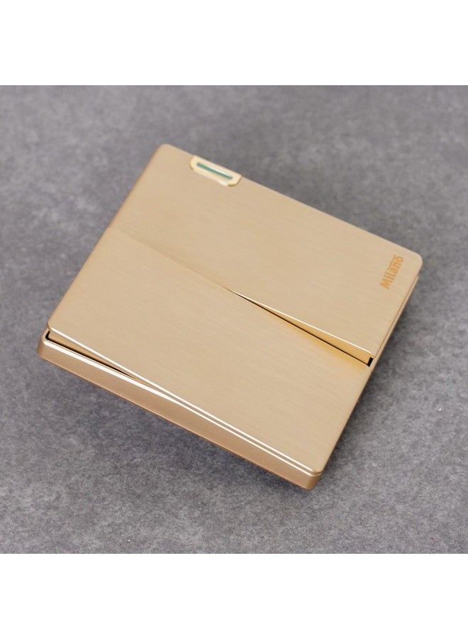 DANUBE HOME Milano 10A 2G 1W Switch Electrical Switches Sockets Outlets For Home Appliances Office Hotel Conventional Construction Project Aura Gld - Image 2