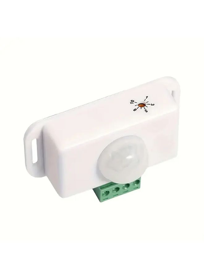 1pc Black DC 12v 24v Hardwired PIR Motion Sensor Light Switch Automatic On Off Infrared Detector Timer Free Operation For Led Strip Ceiling Wall Mountable Module Compatible Smart Systems - Image 3