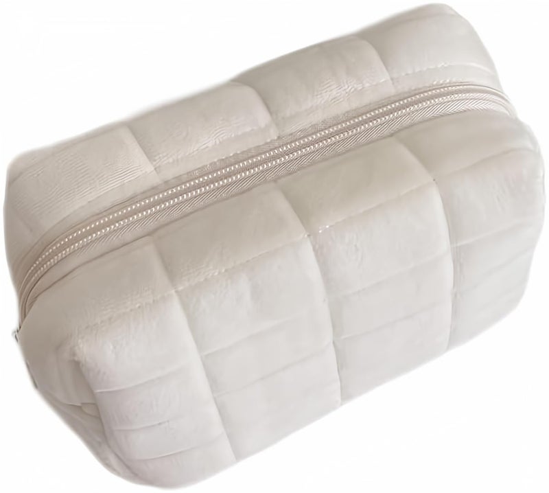 XPONNI Small Cosmetic Bag Cute Makeup Bag Y2k Accessories Aesthetic Make Up Bag Y2k Purse Cosmetic Bag for Purse (white)